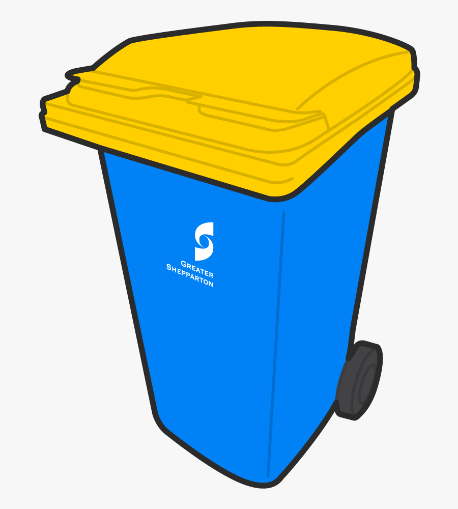 Greater Shepparton City Council - Blue And Yellow Recycling Bin, Transparent Clipart