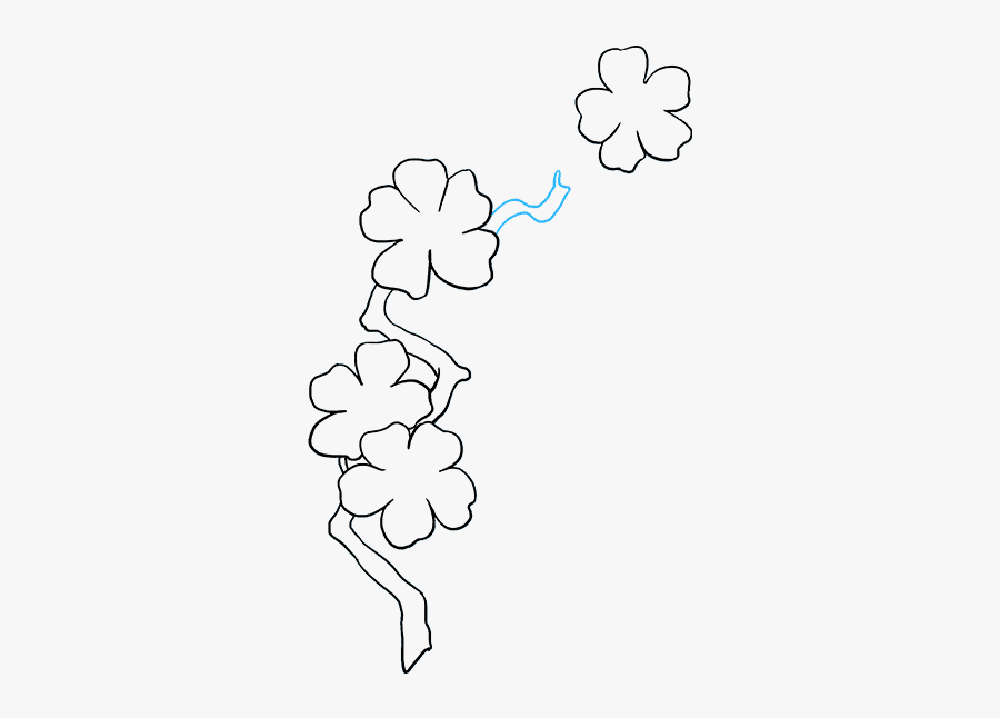Clip Art Blossoms Really Easy Drawing - Line Art, Transparent Clipart