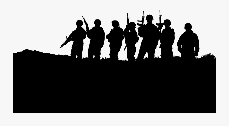 Transparent Military Clip Art - Silhouette Soldiers Png, Transparent Clipart