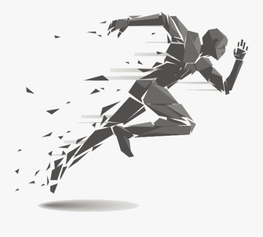 Running Track And Field Athletics Clip Art - Running Man Clipart Black And White, Transparent Clipart