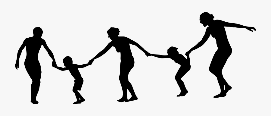 Family Holding Hands Silhouette - Silhouette Of People Holding Hands Png, Transparent Clipart