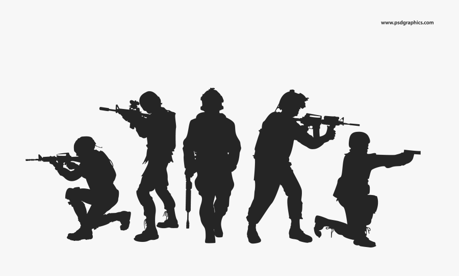 Clip Art Army Silhouette Images - Soldier Silhouette Transparent Background, Transparent Clipart