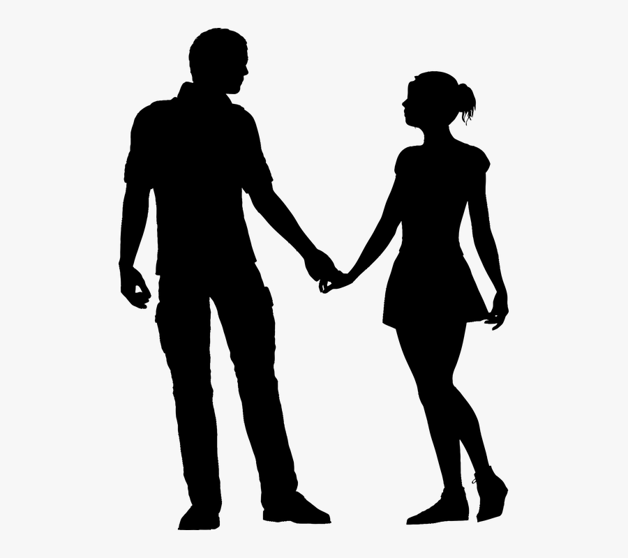 Cartoon Couple Holding Hands 12, Buy Clip Art - Couple Silhouette Holding Hands, Transparent Clipart