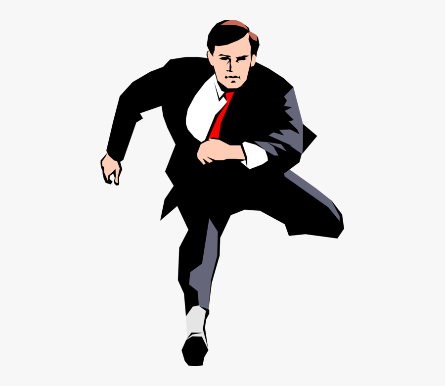 Vector Illustration Of Businessman Track And Field - Illustration, Transparent Clipart