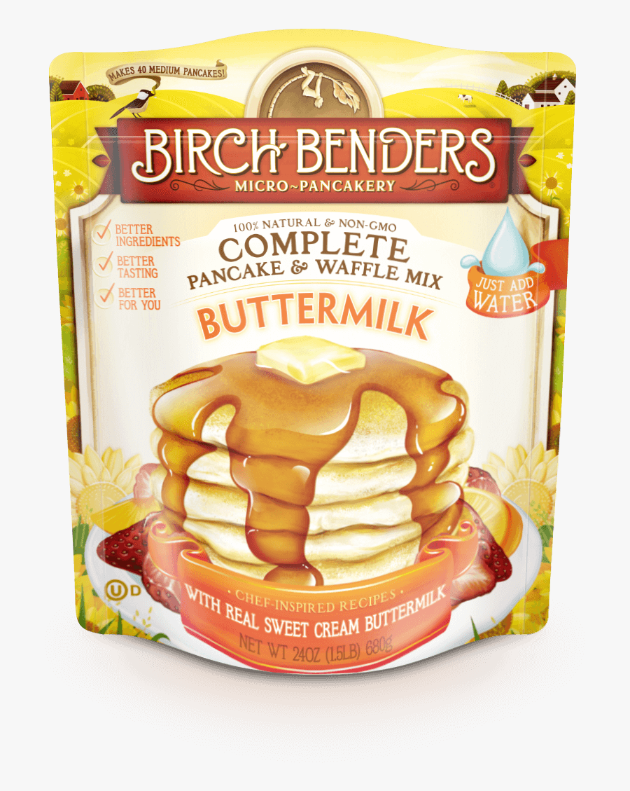 Transparent Pancake Clipart - Birch Benders Buttermilk, Transparent Clipart