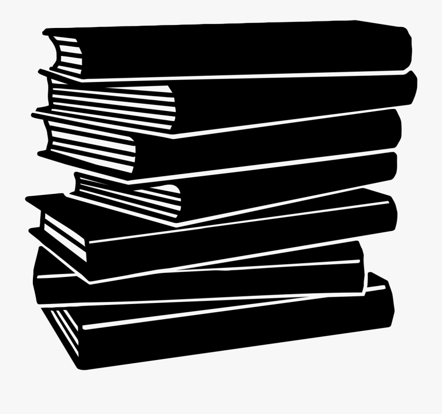 Stack Of Books Clipart - Black And White Books Png, Transparent Clipart