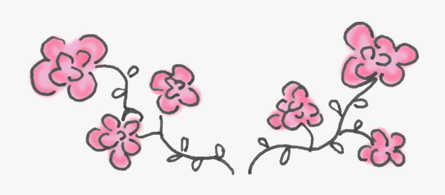 Cherry Blossom Flowers Doodle - Cherry Blossom Doodle Png, Transparent Clipart