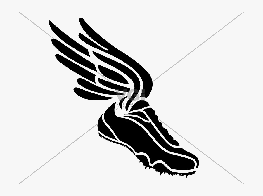 Track Shoe Free Silhouette Clip Art On Transparent - Track Spikes, Transparent Clipart
