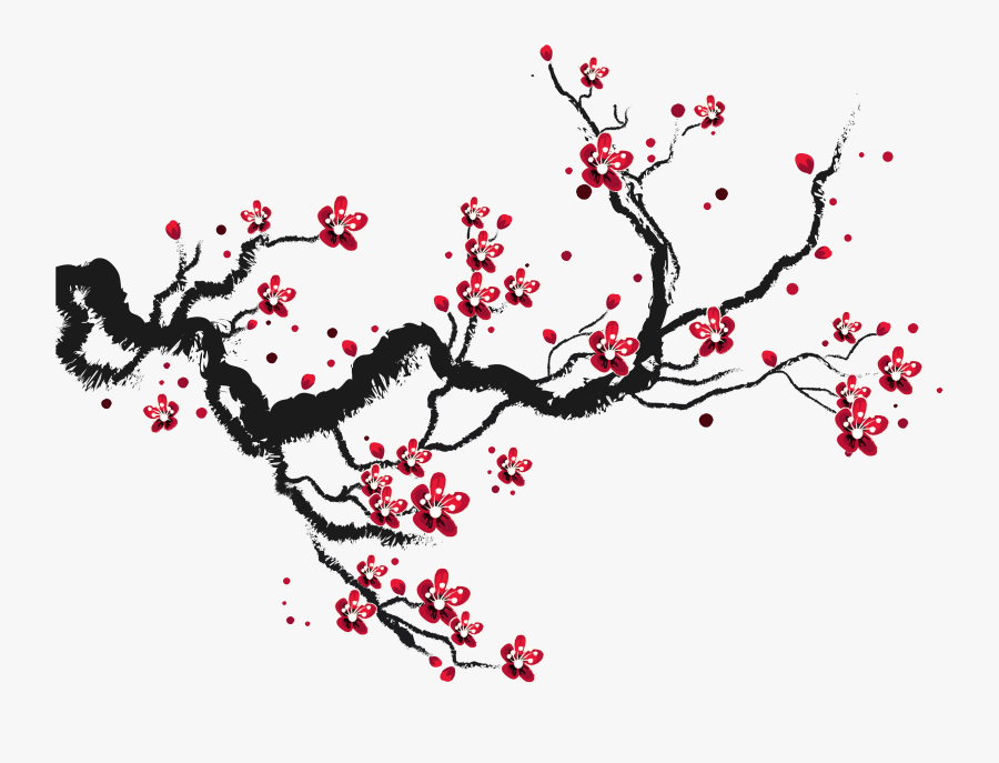 Clip Art Drawing Detail For - Drawing Cherry Blossom Branch, Transparent Clipart