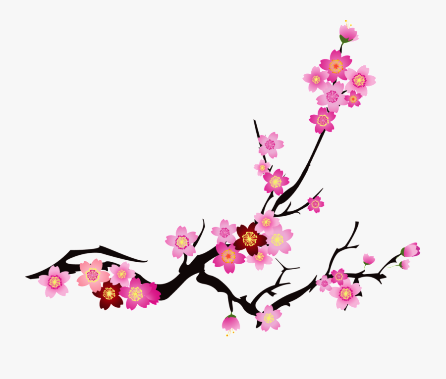 Transparent Cherry Blossom Clip Art - Cherry Blossoms Vector Png, Transparent Clipart