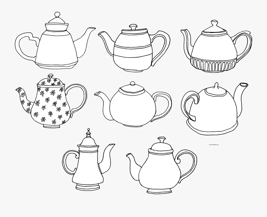 Teapot Basic Black White Clipart Png - Teapot, Transparent Clipart