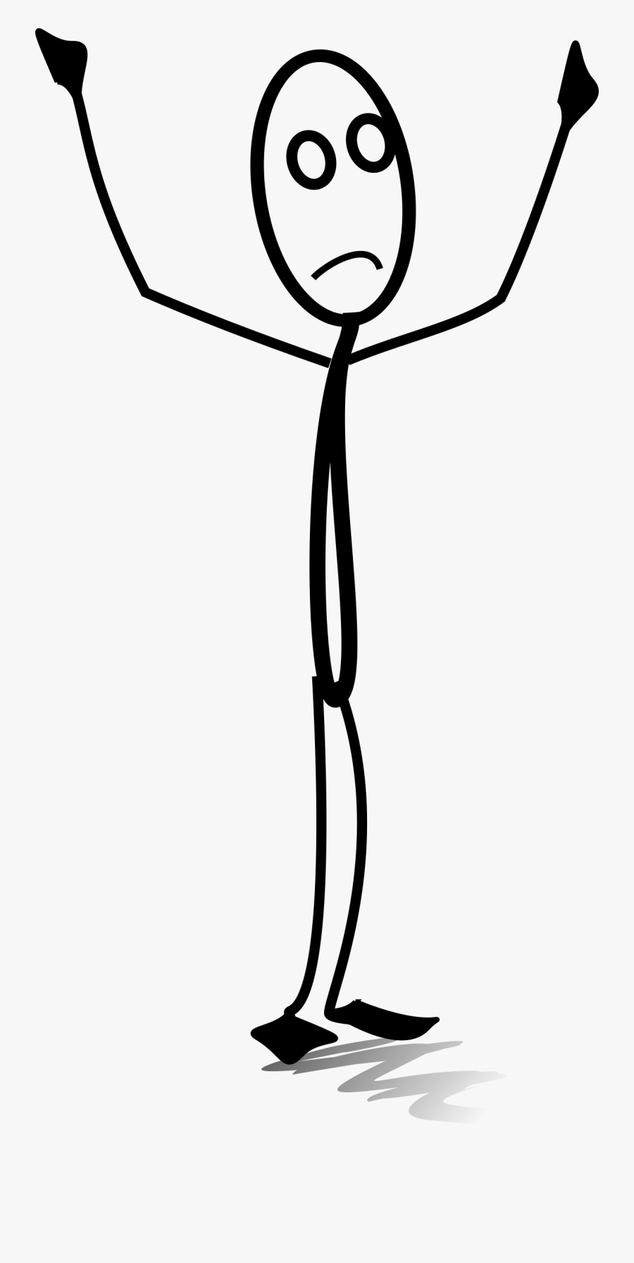 1233x2400px Picture Of A Man Holding Up Hands Clipart - Stickman Png, Transparent Clipart