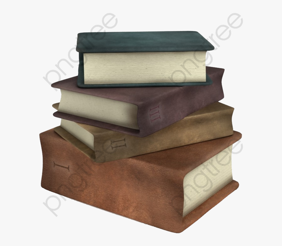 Book Clipart Stacked Up - Leather, Transparent Clipart
