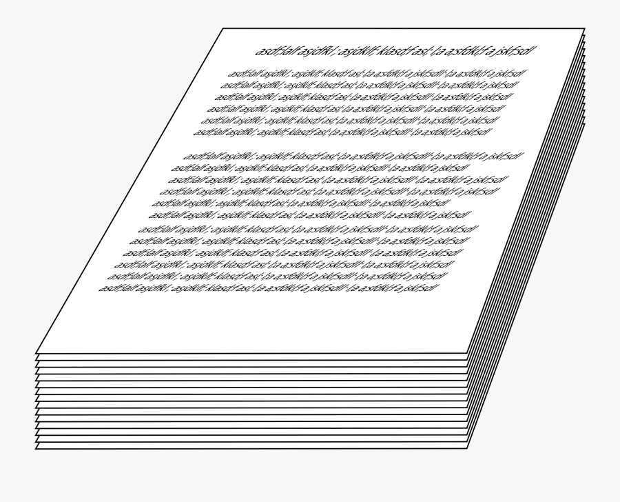 Transparent Stack Of Books Clipart Black And White - Pile Of Sheets Png, Transparent Clipart