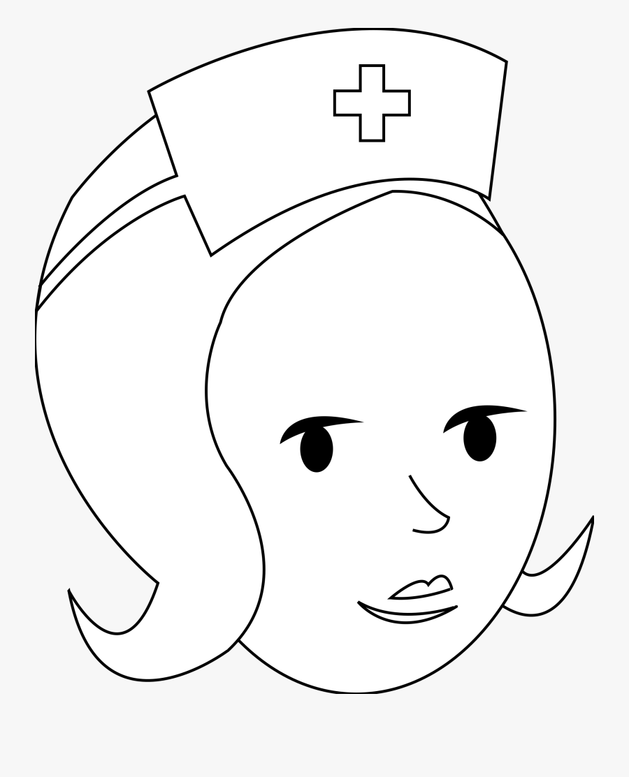 Free Vector Nurse Line Art - Doktorlar Ve Sağlık Ile Ilgili Çizimler, Transparent Clipart