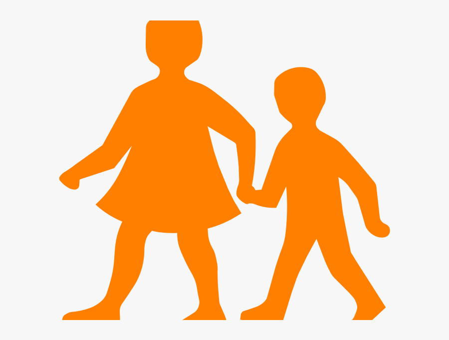 Children Holding Hands - Children Road Sign, Transparent Clipart