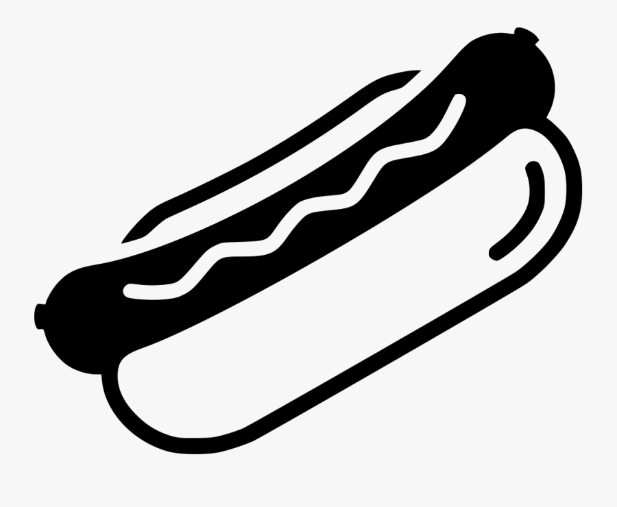 Hot Dog Svg Png - Black And White Hot Dog Clipart, Transparent Clipart