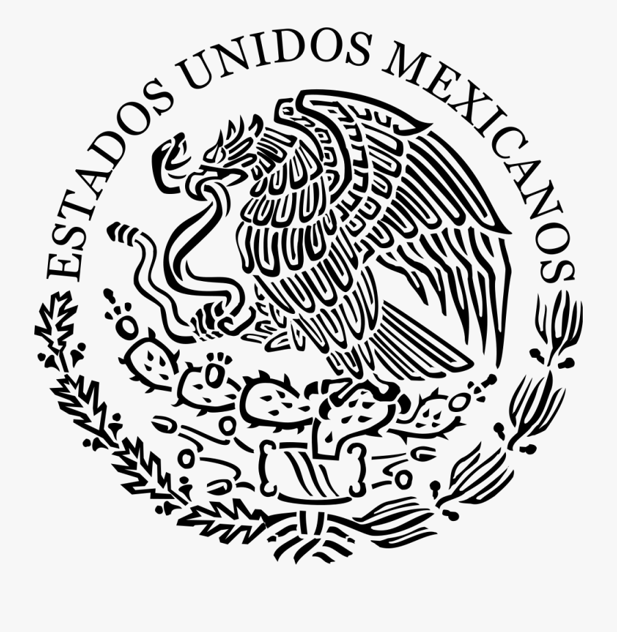 Energy Black And White Mexican Flag Symbol Clipart - United Mexican States Seal, Transparent Clipart