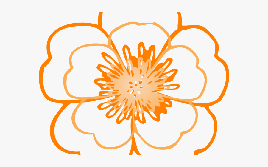 Orange Flower Clipart - Colouring Page Of A Flower, Transparent Clipart