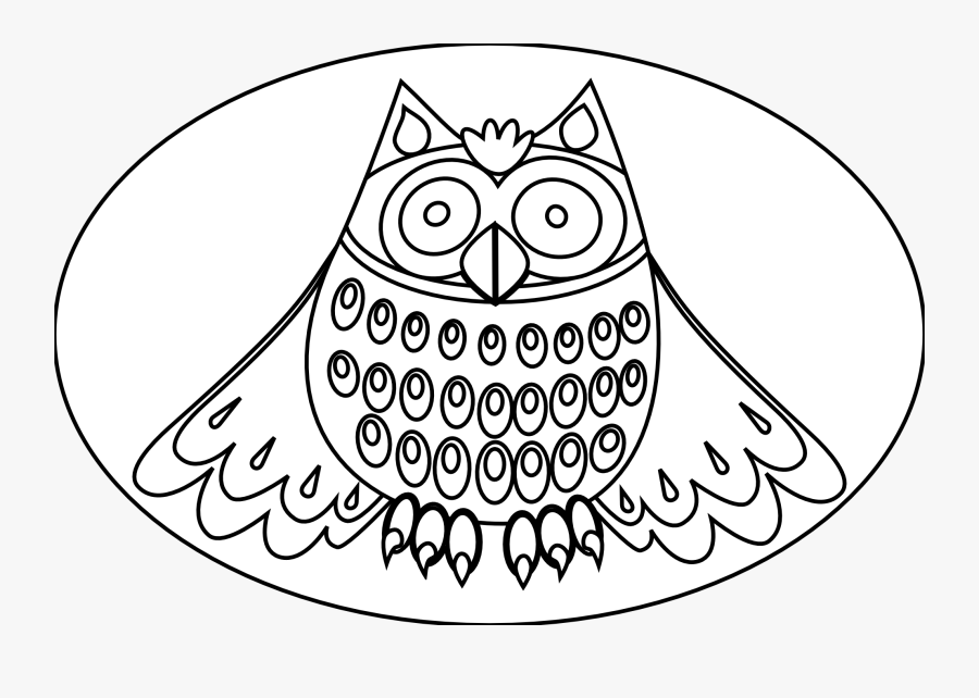 Free Coloring Book Clipart - Coloring Svg Owl, Transparent Clipart