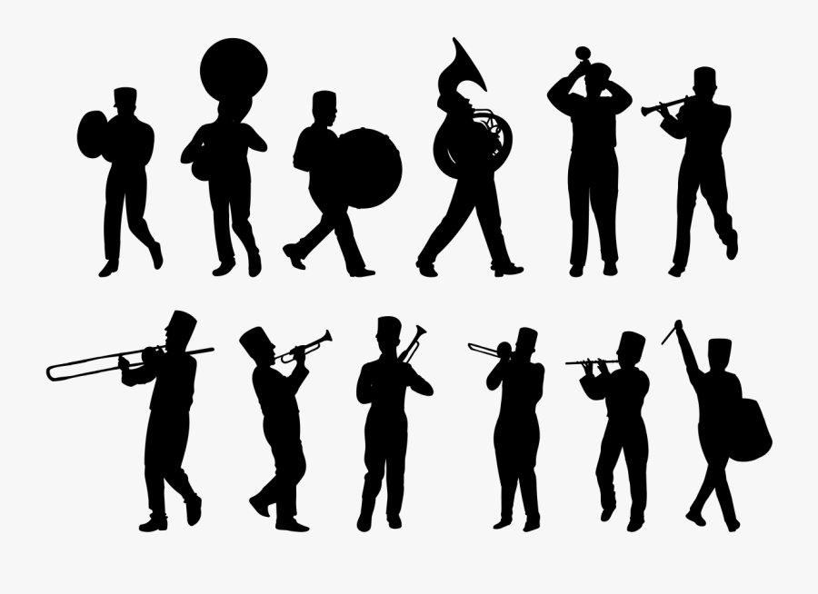 Thumb Image - Silhouette Marching Band Clipart, Transparent Clipart