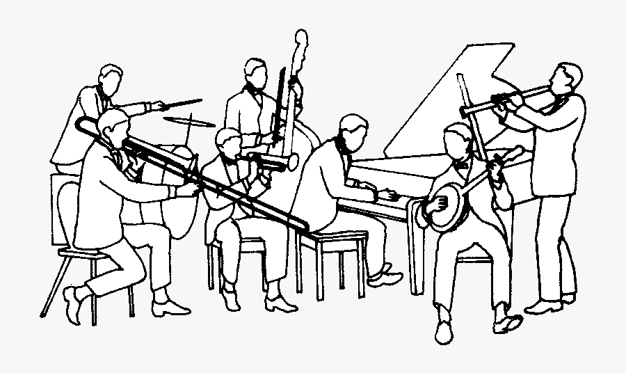 A drawing of a Jazz ensemble
