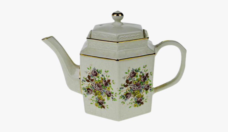 Clip Art Floral Teapot - Teapot, Transparent Clipart