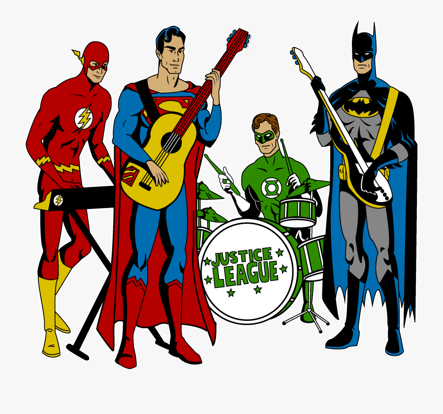 Rock Band Clipart - Justice League Band, Transparent Clipart
