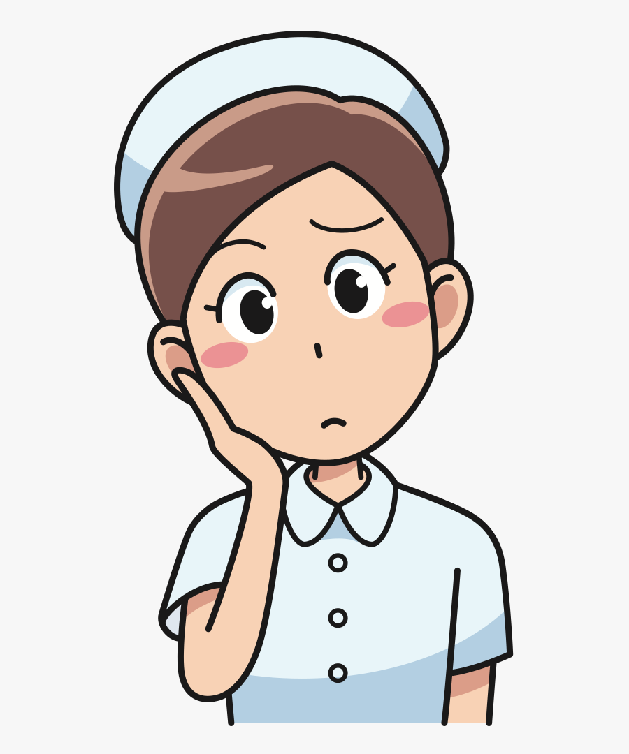Perplexed Nurse - Cartoon Man Thinking Png, Transparent Clipart