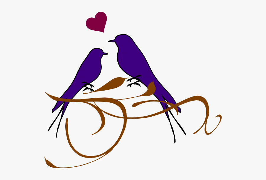 Birds On A Branch Clip Art - Love Bird Clipart Black And White, Transparent Clipart