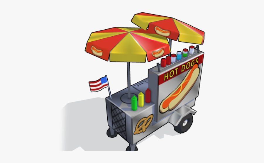 Stands Clipart Hotdog - Cartoon Hot Dog Cart, Transparent Clipart