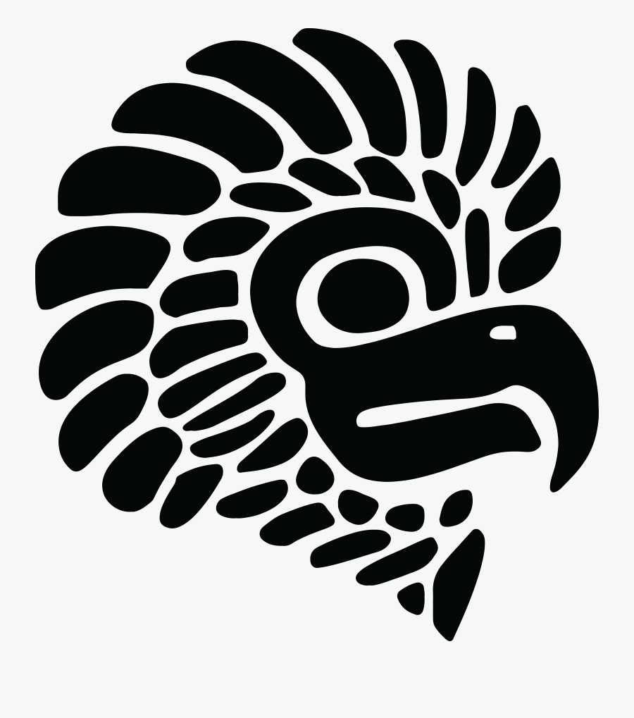 Free Clipart Of A Black And White Mexican Eagle Mascot - Silhouette Png Vector Cliparts, Transparent Clipart