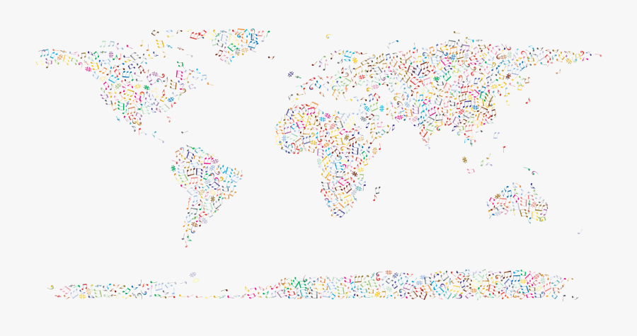Marvellous Ideas Musical World Map Clipart Prismatic - Worldmap Musical, Transparent Clipart
