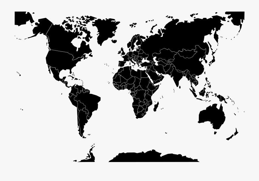 Aaron Mazze Best Of Simple Map The World - World Map Vector Borders, Transparent Clipart
