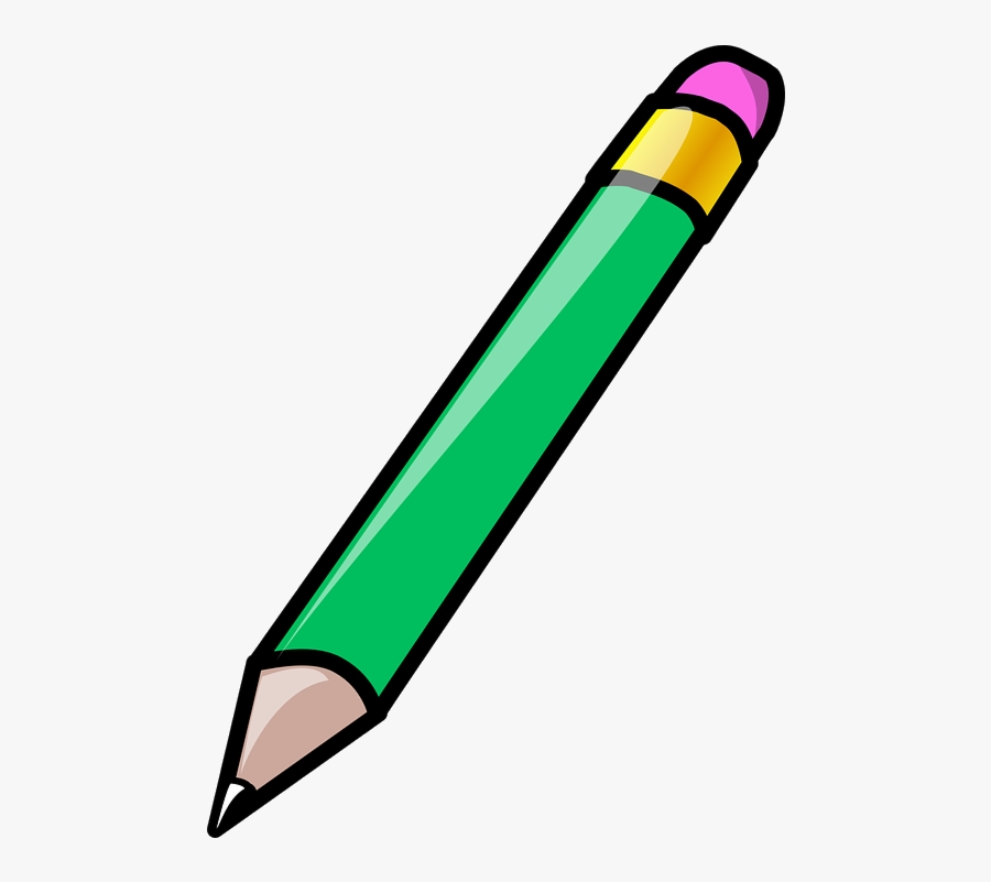 Pencil Green Clipart Eraser Transparent Png - Crayon Clipart, Transparent Clipart