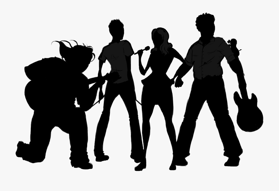 Transparent Silhouette Of Band, Transparent Clipart