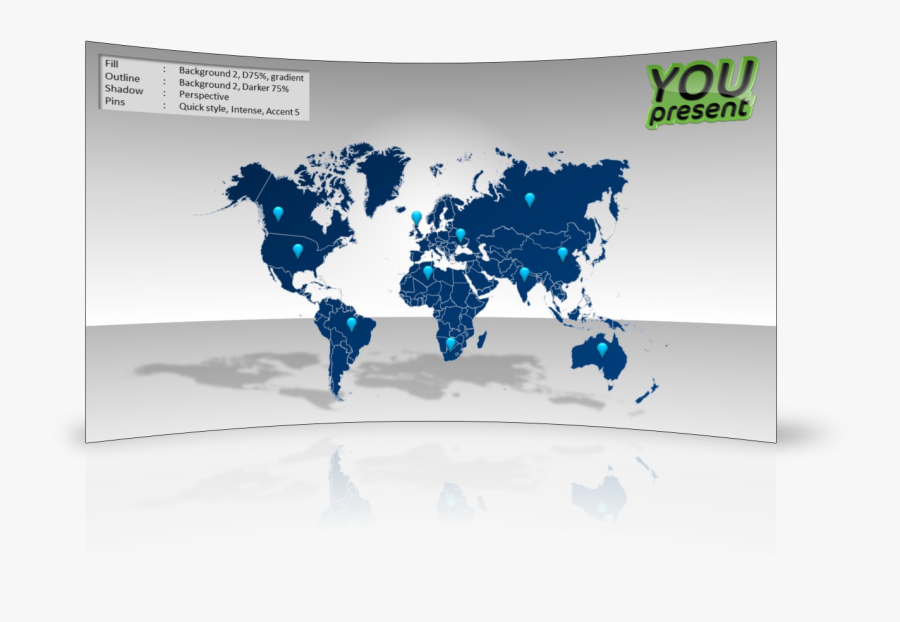 Clip Art Template For Youpresent By - World Map Hd, Transparent Clipart