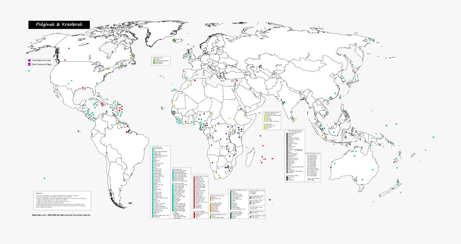 Transparent World Languages Clipart - World Map White Outline Png, Transparent Clipart