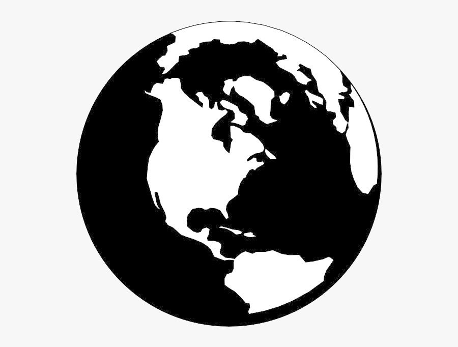 World Globe Map Clipart - Black And White Globe Png, Transparent Clipart
