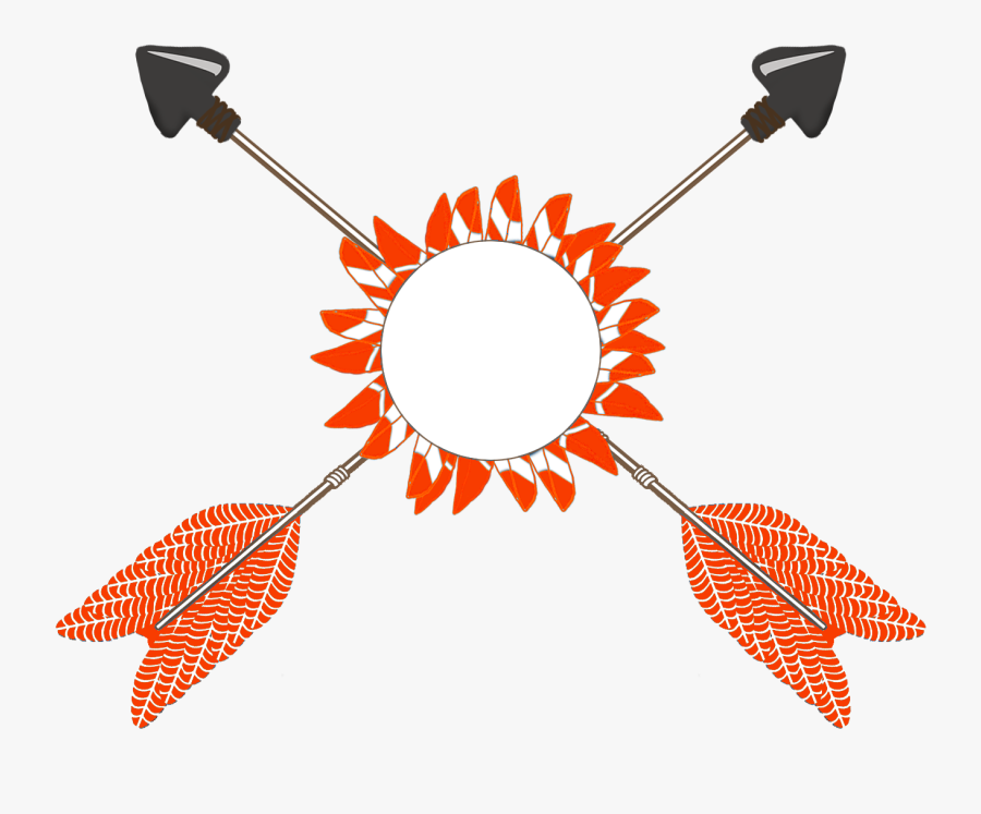 Orange Red Tribal Arrows Clipart - Arrows With Feathers Clipart With Transparent Background, Transparent Clipart