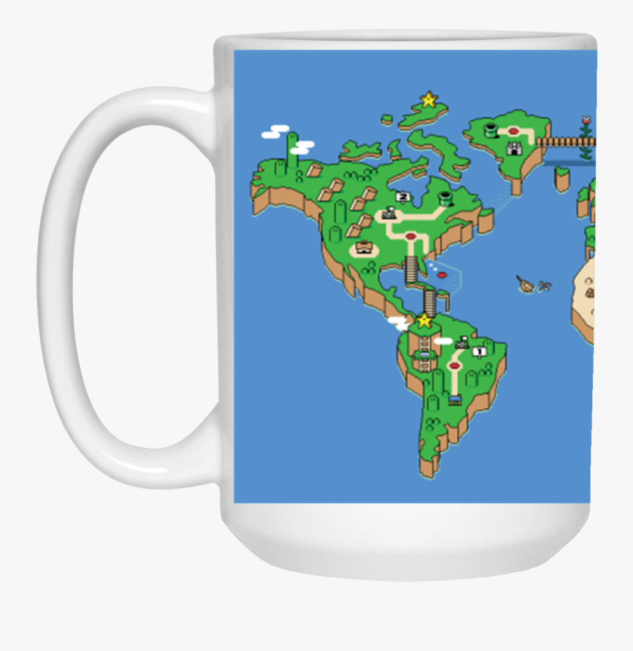 Mario World Map Theme Mug - Fan Made World Map, Transparent Clipart