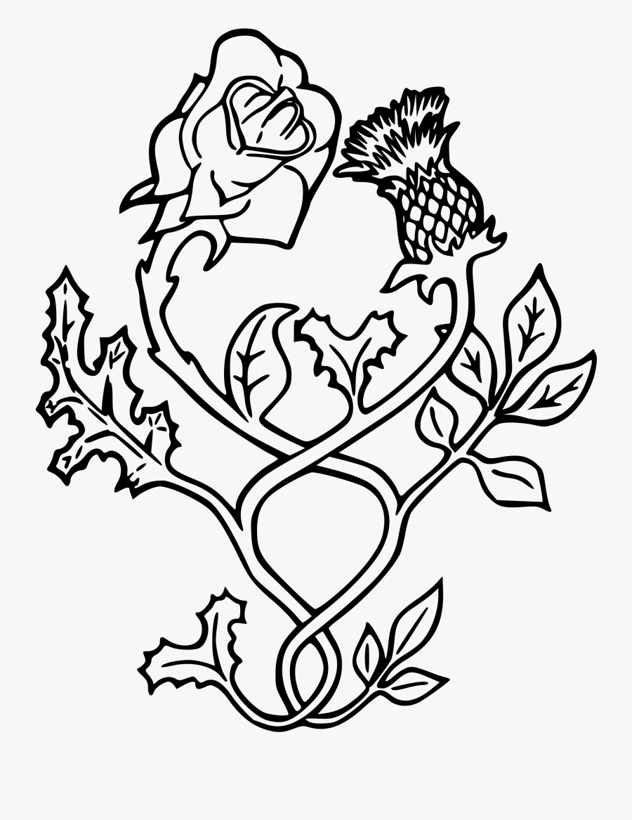 Clipart Rose Flower Black And White - Flower Of Scotland Tattoo, Transparent Clipart