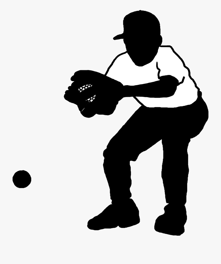 Black White Baseball Player Clipart - Silhouette Baseball Player Png, Transparent Clipart