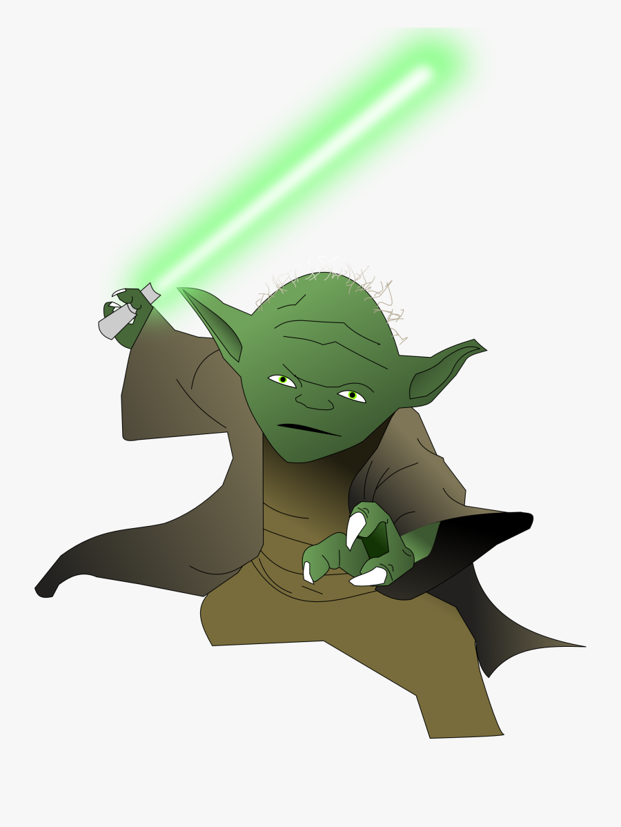 Master Yoda 555px - Cartoon, Transparent Clipart