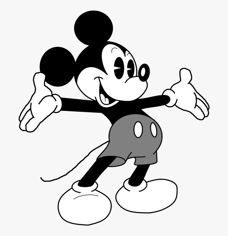Mickey Mouse Clipart Baseball - Disney Characters Black And White, Transparent Clipart