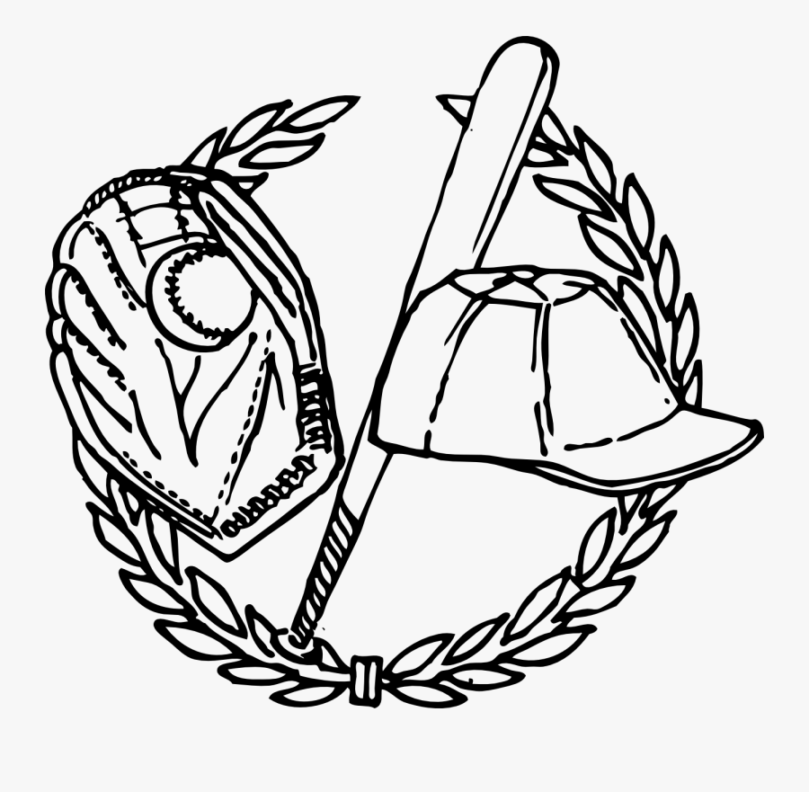 Baseball Clipart Black And White - Line Art, Transparent Clipart