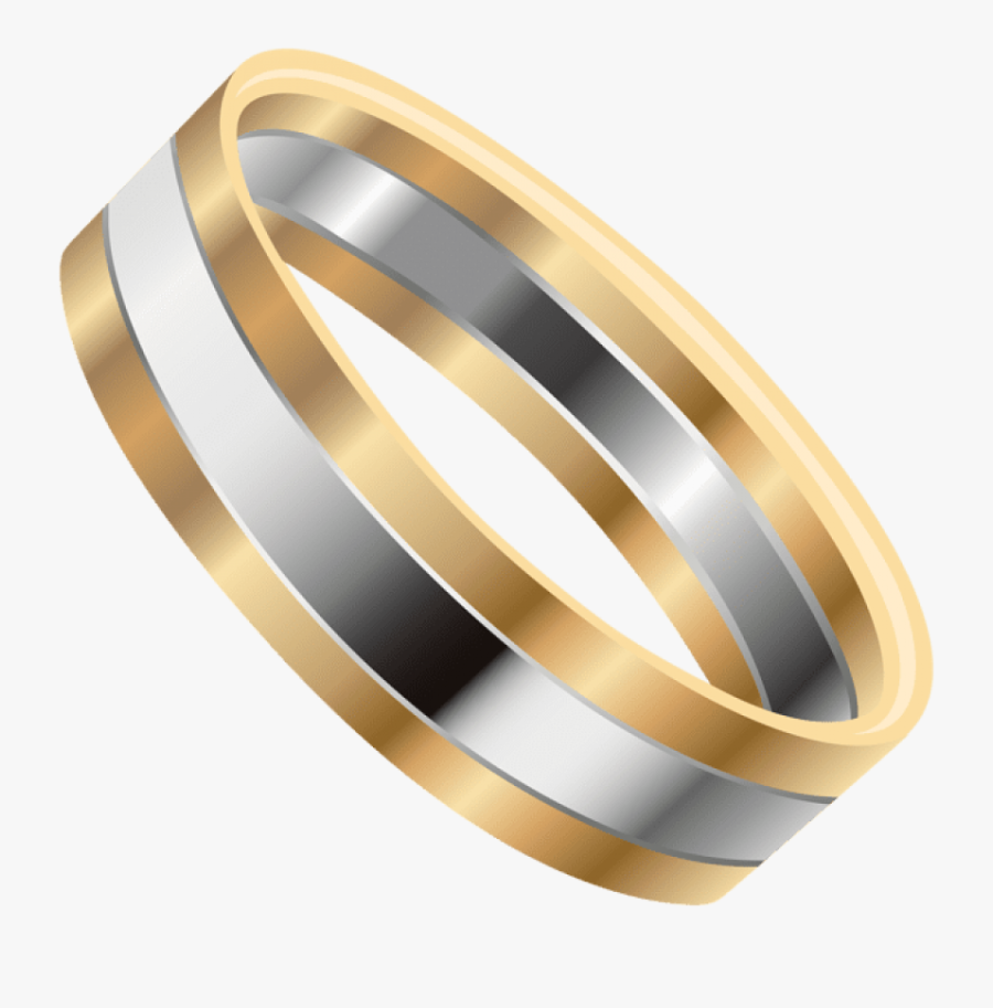 Wedding Bells Clipart Golden - Golden Silver Ring Png, Transparent Clipart