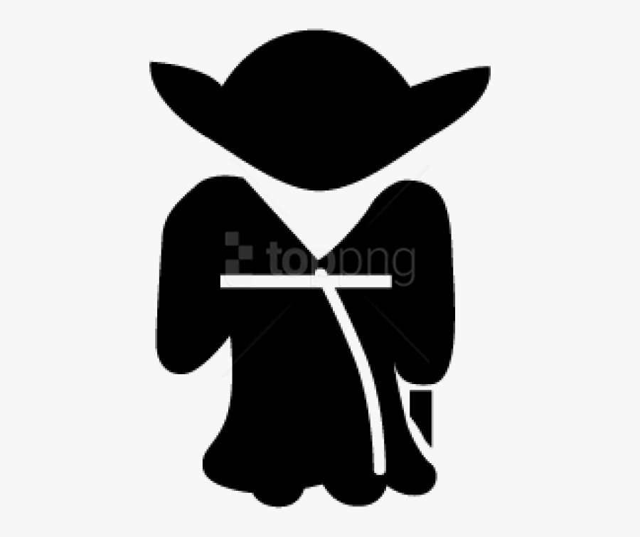 Yoda Black And White Clipart - Silhouette Star Wars Yoda, Transparent Clipart