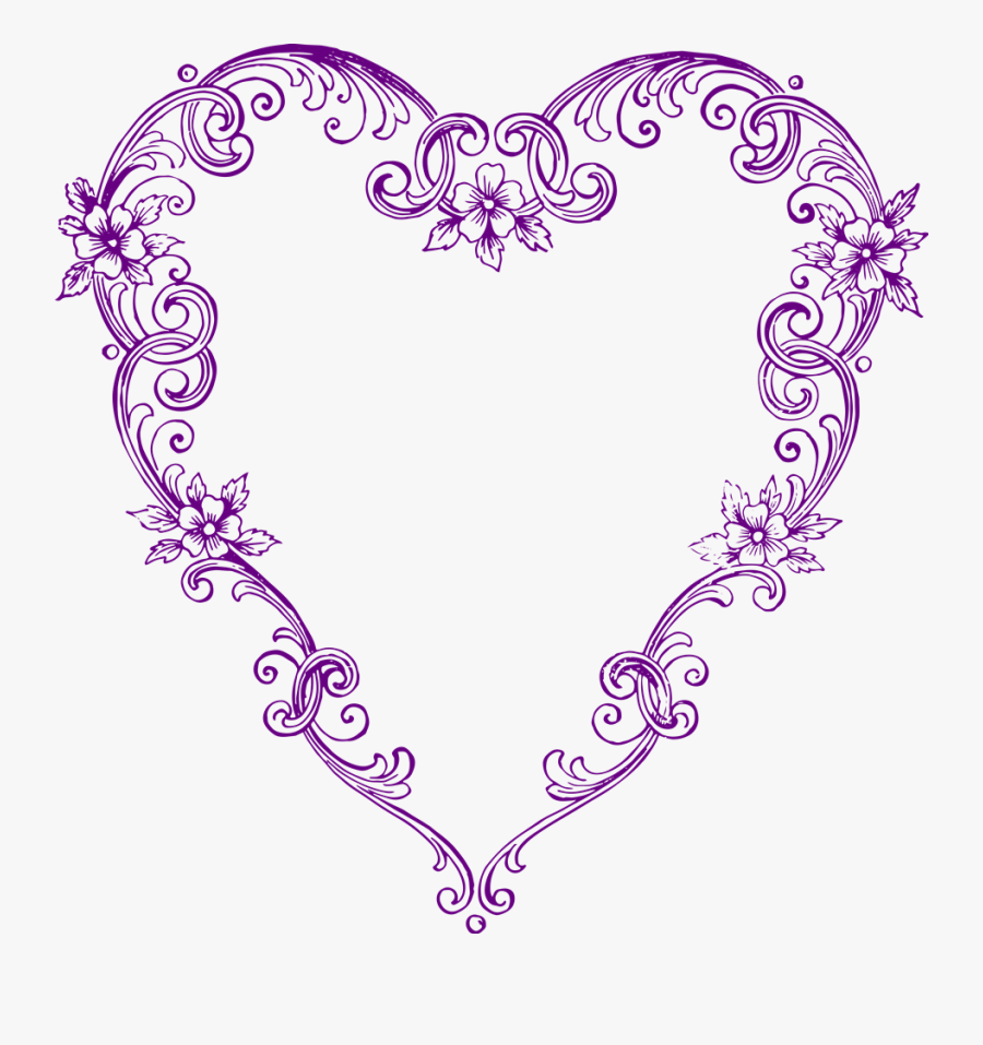 Free Fancy Heart Clipart - Vintage Heart Shape Png, Transparent Clipart