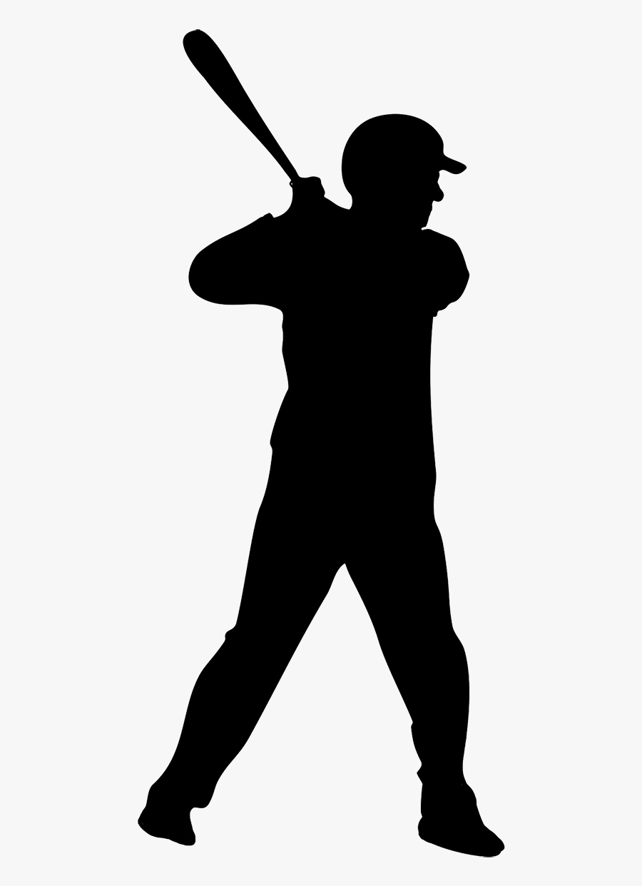 Baseball Clipart Graphic Black And White Library - Baseball Player Silhouette Transparent, Transparent Clipart